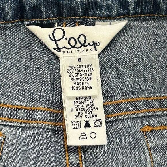 Lilly Pulitzer Capri Jeans Women’s Size 8 Denim Embroidered Parrots and Flower - Picture 4 of 12